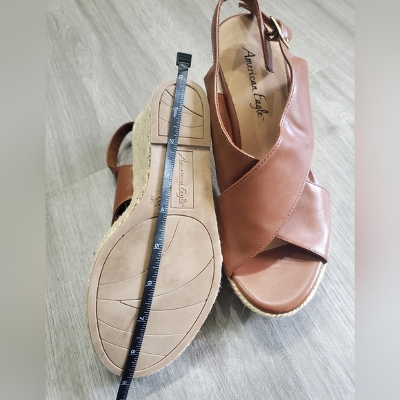 Bundle Only:American Eagle Espadrille Wedge Sandals Cognac Slingback Women’s 8.5 - Picture 10 of 11